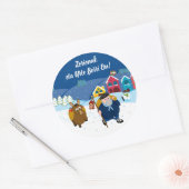 Custom text Baskische Olentzero Weihnachtsschneesz Runder Aufkleber (Umschlag)