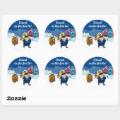 Custom text Baskische Olentzero Weihnachtsschneesz Runder Aufkleber (Blatt)