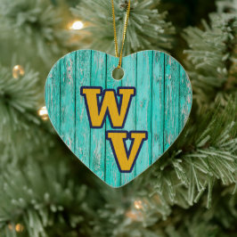 Custom Text/ Bauernhof Rustikales Holz West Virgin Keramik Ornament