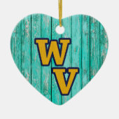 Custom Text/ Bauernhof Rustikales Holz West Virgin Keramik Ornament (Vorne)