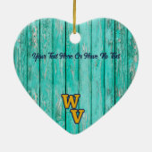 Custom Text/ Bauernhof Rustikales Holz West Virgin Keramik Ornament (Hinten)