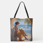 Custom Text Beachside Beauty Toag Tasche (Rückseite)