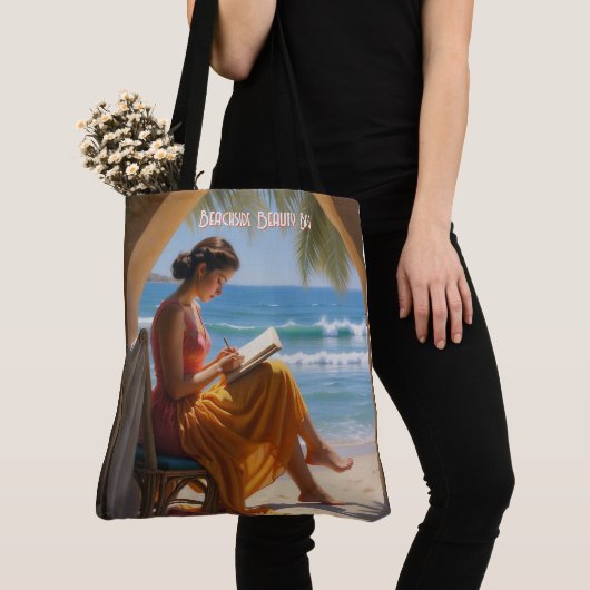 Custom Text Beachside Beauty Toag Tasche (Von Nahem)
