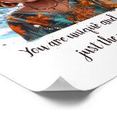 Custom Text Beautiful African American Girl Poster (Ecke)