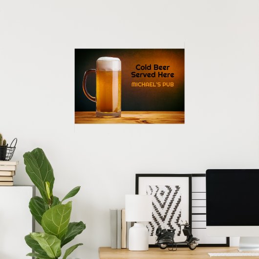 Custom Text Beer Glass / Pub Poster (Heimbüro)