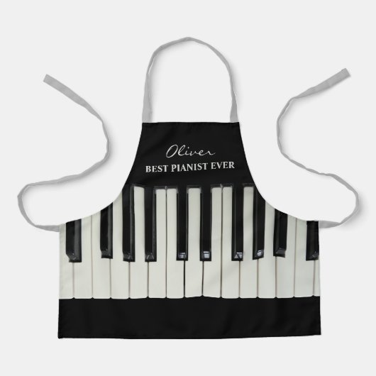 Custom Text Best Pianist je Name Musiker hinzufüge Schürze (Vorderseite)