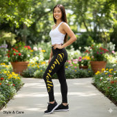 Custom Text Black Leggings for Stylish Comfort