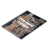 Custom Text Black Rusty Metal Grunge Foto Notizblock (Linke Seite)