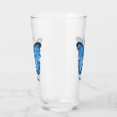 Custom Text Blue Butterfly Glas (Links)