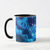 Custom Text Blue Double Helix DNA Strand Science Tasse (Links)