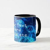 Custom Text Blue Double Helix DNA Strand Science Tasse (VorderseiteRechts)