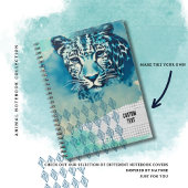 CUSTOM TEXT - Blue Leopard Notebook Journal Notizblock