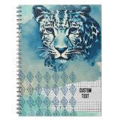 CUSTOM TEXT - Blue Leopard Notebook Journal Notizblock (Vorderseite)