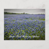 Custom Text Blue Spring Bluebonnets Texas Blume Postkarte (Vorderseite)
