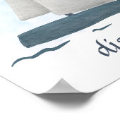 Custom Text Blue White Sailboat Nautical Ocean Pos Poster (Ecke)