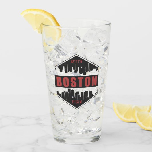 Custom Text Boston Massachusetts Glas (Vorderseite Ice)