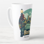 Custom Text Boston Massachusetts Milchtasse (Linke Ecke)