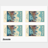 Custom Text Boston Massachusetts Rechteckiger Aufkleber (Blatt)