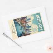 Custom Text Boston Massachusetts Rechteckiger Aufkleber (Umschlag)