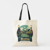 Custom Text Boston Massachusetts Tragetasche (Rückseite)