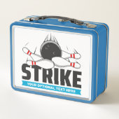 Custom Text Bowling Strike Metall Brotdose (Rückseite)