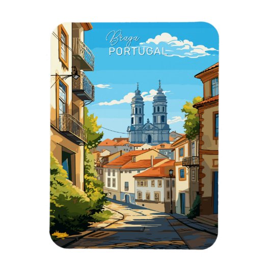 Custom Text Braga Portugal Magnet (Vertikal)