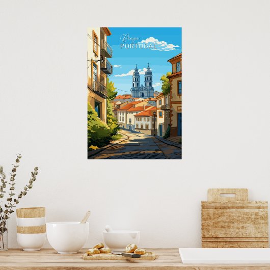 Custom Text Braga Portugal Poster (Küche)