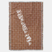 Custom Text Brick Wall Throw Blanket Brown Decke (Vorderseite Vertikal)