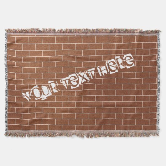 Custom Text Brick Wall Throw Blanket Brown Decke (Vorderseite)