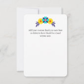 Custom Text Bright Floral Sugar Skull Girl Dankeskarte (Rückseite)