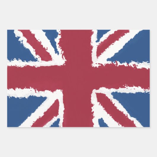Custom Text British Union Jack Flag Art Heva Weva Geschenkpapier Set (Vorderseite 3)