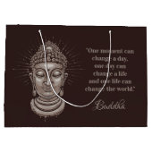 Custom text Buddha Quote Geschenktasche Große Geschenktüte (Rückseite)