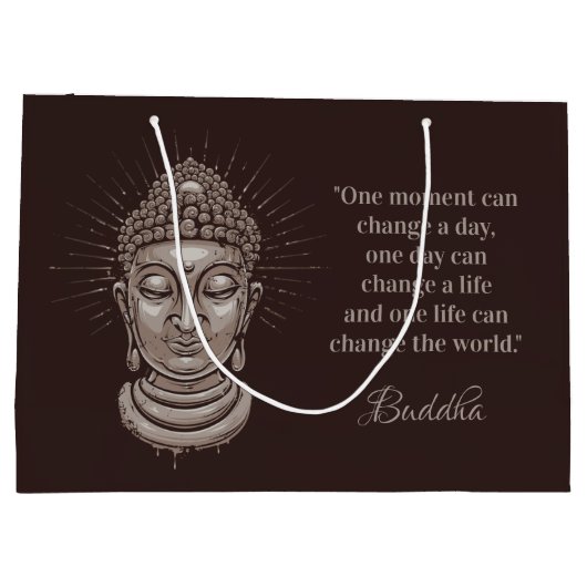 Custom text Buddha Quote Geschenktasche Große Geschenktüte (Rückseite)