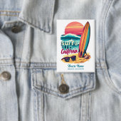 Custom Text California Surfing Button (Insitu)