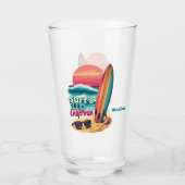 Custom Text California Surfing Glas (Rückseite)