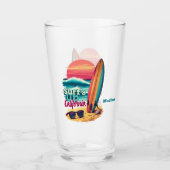 Custom Text California Surfing Glas (Vorderseite)