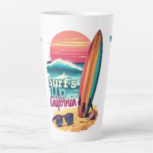 Custom Text California Surfing Milchtasse