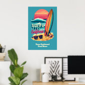 Custom Text California Surfing Poster (Heimbüro)