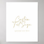 Custom Text Calligraphy Gold Modernes Elegantes Ze Poster (Vorne)