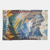 Custom Text Canada Travel Poster Geschirrtuch (Horizontal)
