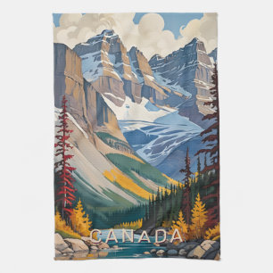 Custom Text Canada Travel Poster Geschirrtuch