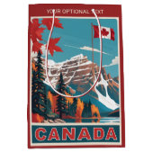 Custom Text Canada Travel Poster Mittlere Geschenktüte (Vorderseite)