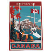 Custom Text Canada Travel Poster Mittlere Geschenktüte (Rückseite)