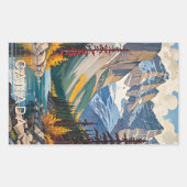 Custom Text Canada Travel Poster Rechteckiger Aufkleber (Vorderseite)