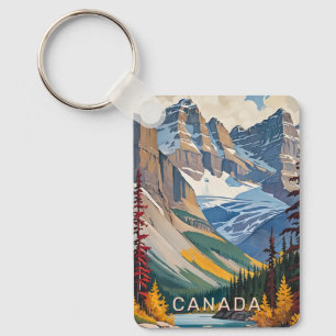 Custom Text Canada Travel Poster Schlüsselanhänger