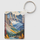 Custom Text Canada Travel Poster Schlüsselanhänger (Rückseite)