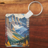 Custom Text Canada Travel Poster Schlüsselanhänger (Rückseite)