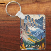 Custom Text Canada Travel Poster Schlüsselanhänger (Vorderseite)