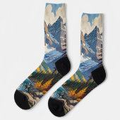 Custom Text Canada Travel Poster Socken (Linkes Detail)
