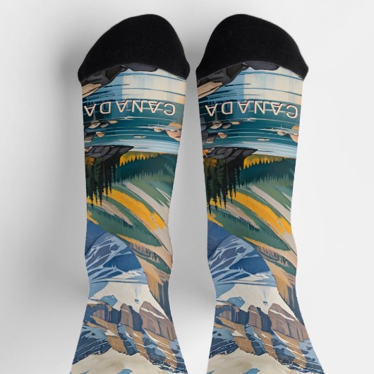 Custom Text Canada Travel Poster Socken (Oben)